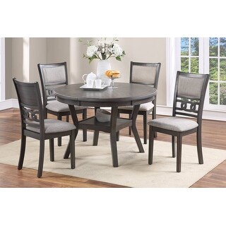 5-Piece Round Dining Table Set with 4 Cushioned Chairs - Bed Bath ...