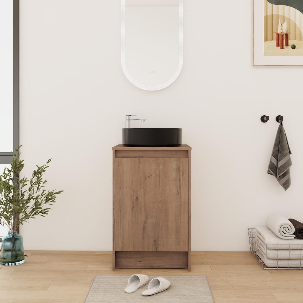 Bathroom Vanity With Sink In 20 Inch, Freestanding Bathroom Vanity With Soft Close Door and Adjustable Shelf