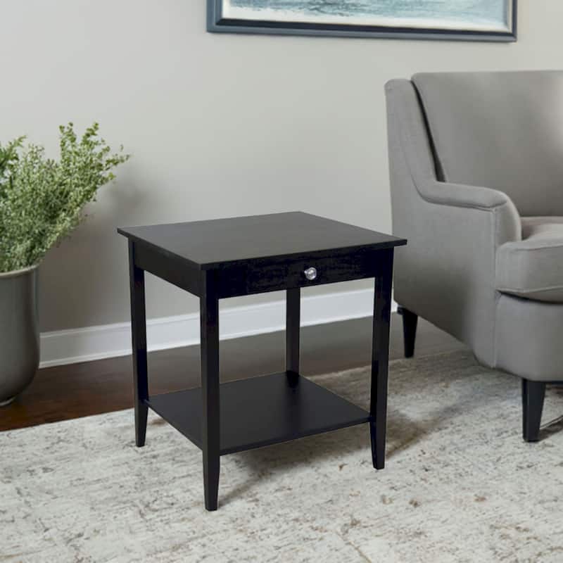 Porch & Den Holly Hill Solid Acacia 1-Drawer End Table