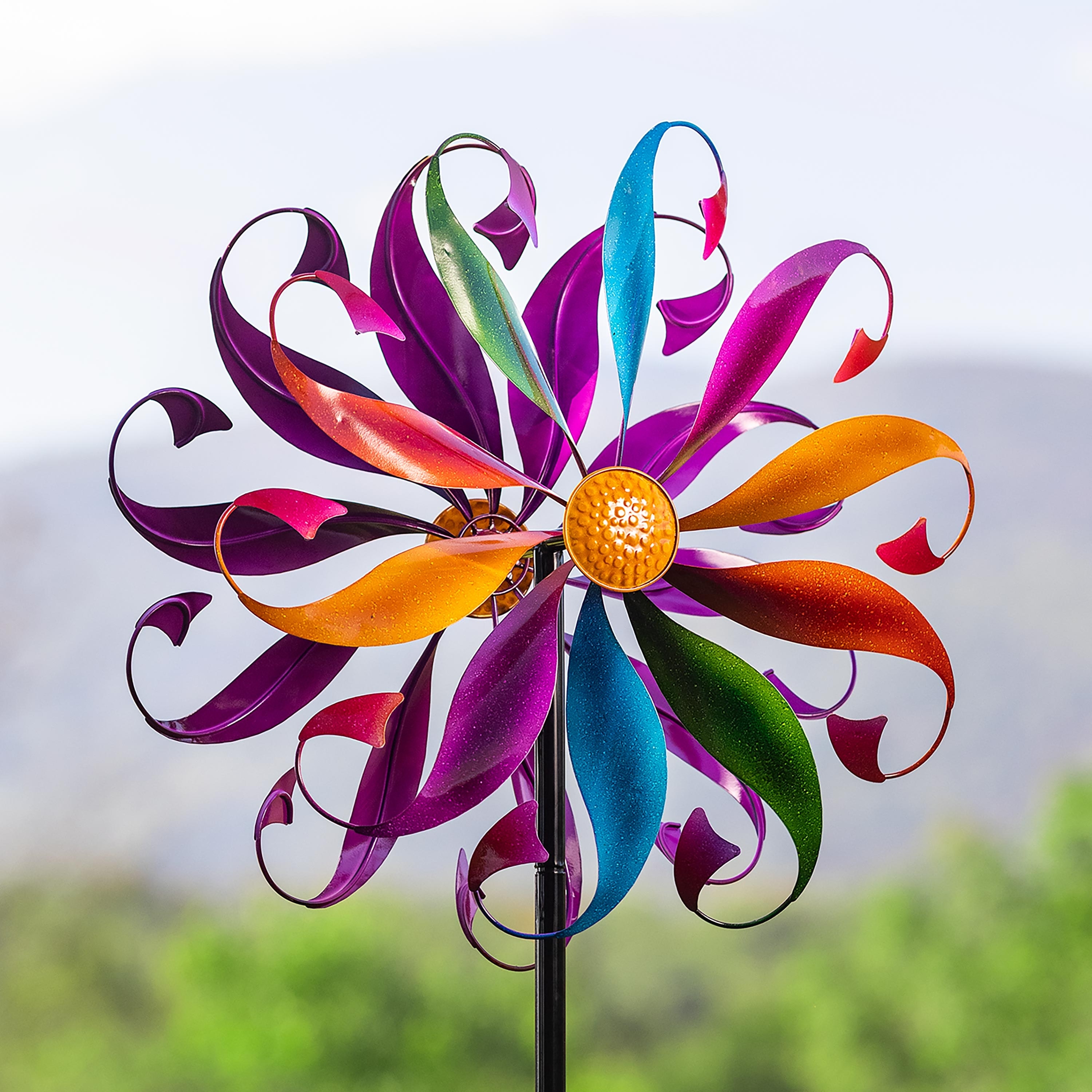 75 in. Colorful Mermaid Tail Metal Wind Spinner
