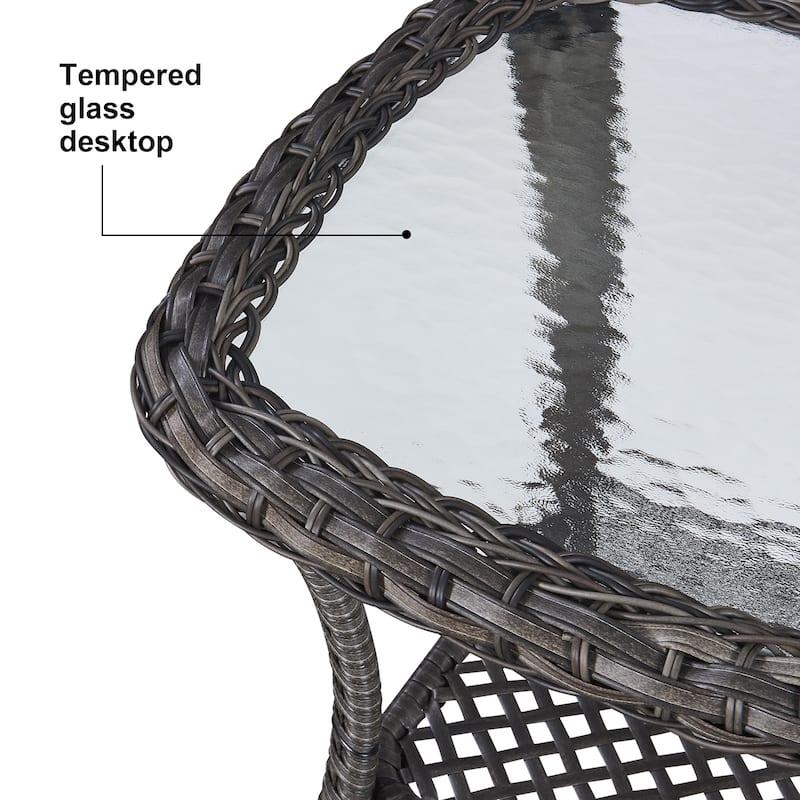 Pocassy Patio Swivel Glider Chairs with Ottoman and Table