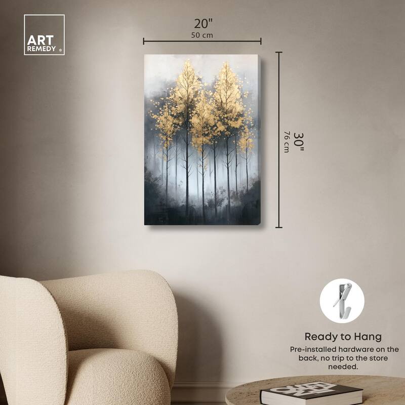 Gilded Grove Canvas by Art Remedy, Gallery Wrapped