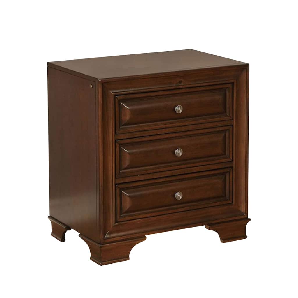 3 Drawers Nightstand with USB and Power Outlet