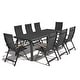 preview thumbnail 18 of 39, 9/11/13-Piece Luxury Outdoor Dining Set All-Weather Aluminum Patio Furniture Foldable Chairs