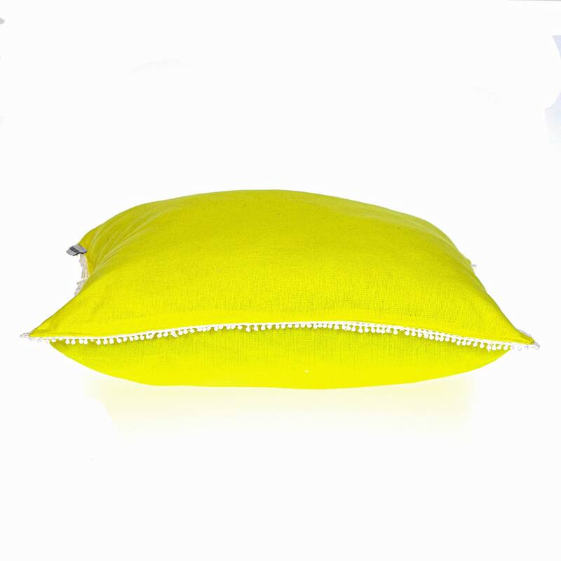 HomeRoots 20" Yellow Cotton Throw Pillow