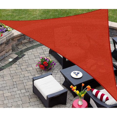 Outdoor Sun Shade Sail Triangle 10' x 10' x 10' UV Block Canopy for Patio Backyard