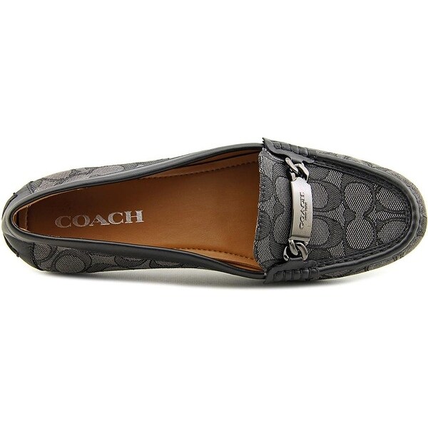 coach womens olive sand printed snake closed toe loafers