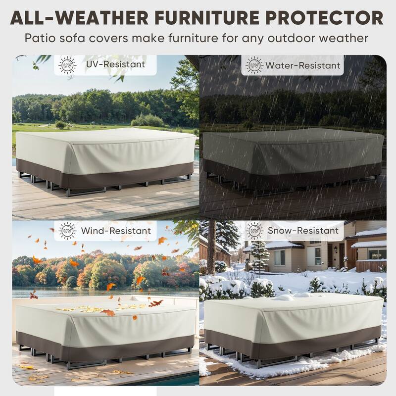Pocassy Outdoor Sofa Chair Cover Heavy-Duty Waterproof Anti-UV Furniture Protector