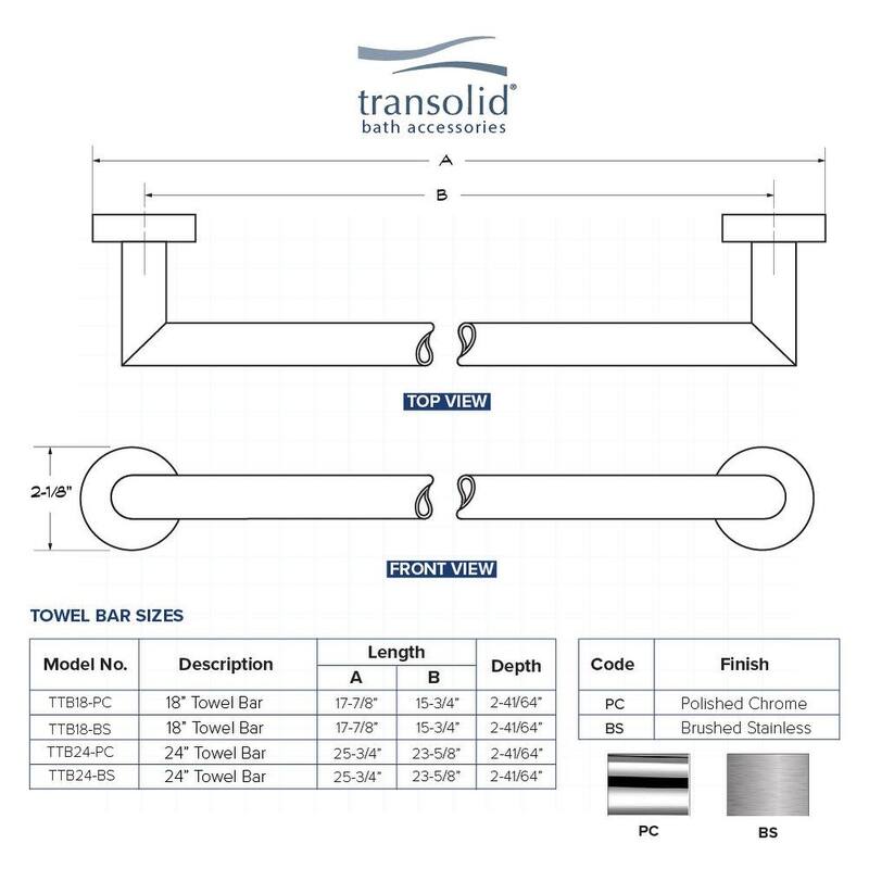Transolid TTB18 Turin 15-3/4" Towel Bar