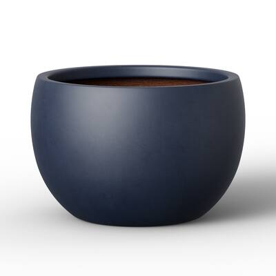 Concrete Round Planter with Enhanced Interior Outdoor Indoor Pot with Drainage Holes