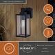 preview thumbnail 4 of 9, VAXCEL Lombard 12.25 in. H 1-Light Black Dusk to Dawn Sensor Outdoor Wall Sconce, Metal, Clear Glass Shade, LED Compatible