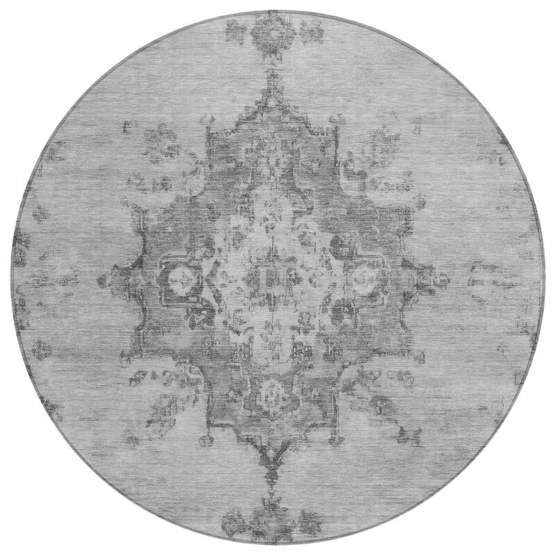 Machine Washable Indoor/ Outdoor Traditional Tabriz Chantille Rug