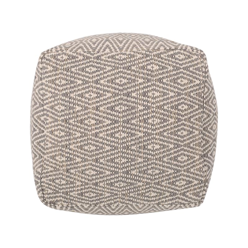 Boven Hand-Crafted Cotton Cube Pouf by Christopher Knight Home