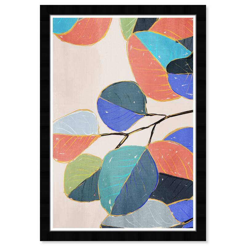 Wynwood Studio Prints Floral and Botanical Colorful Leaf Party Blue and Tropical Wall Art Canvas Print