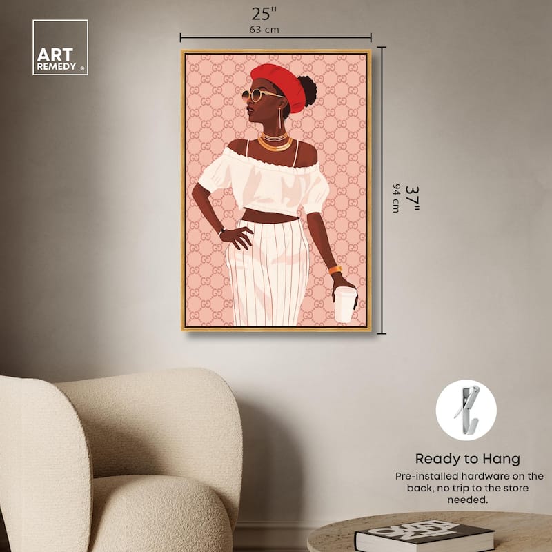 Her Stylish Coffee Look Canvas by Art Remedy