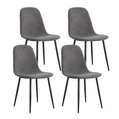 Velvet Dining Chairs Set of 4 Arc Accent Chair Dark Gray Side Chair