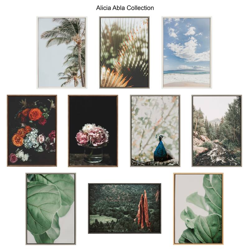 Kate and Laurel Sylvie Plant Study 7 Framed Canvas by Alicia Abla