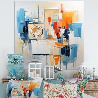 Designart "Laundry Abstract Reflections II" Bath & Laundry Metal Wall ...