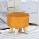 preview thumbnail 2 of 7, Adeco Round Ottoman Velvet Foot Rest Stool Bench with Non-Skid Legs