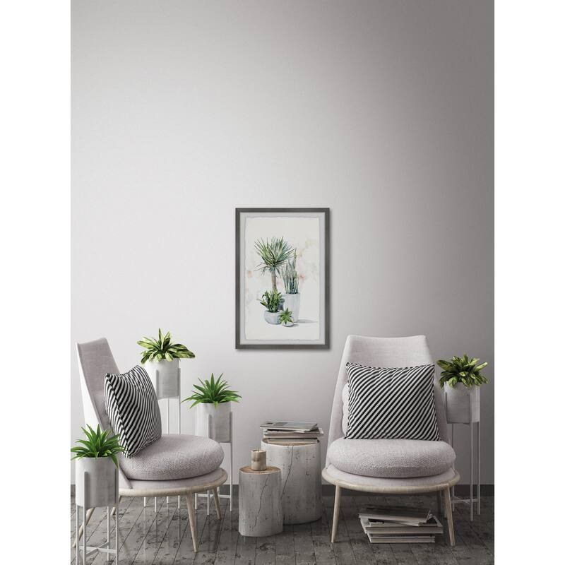 Green Plants Shrub II Framed Wall Art, Nature-Inspired Accent - Refreshing Botanical Touch for Your Walls
