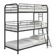 preview thumbnail 5 of 9, Furniture Triple Bunk Bed, Twin/Twin/Twin, black
