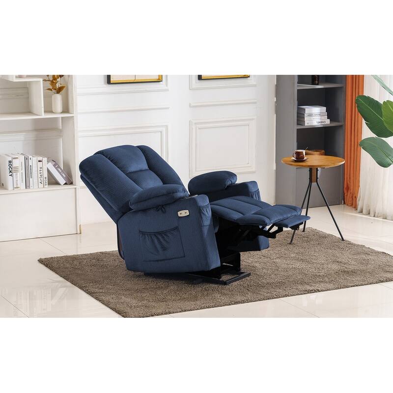 MCombo Small Power Lift Recliner Chair with Massage and Heat for Short Elderly People, Fabric 7569