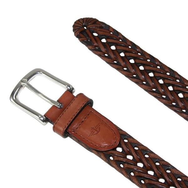 Shop Dockers Men S Leather Fully Adjustable V Weave Braided Belt