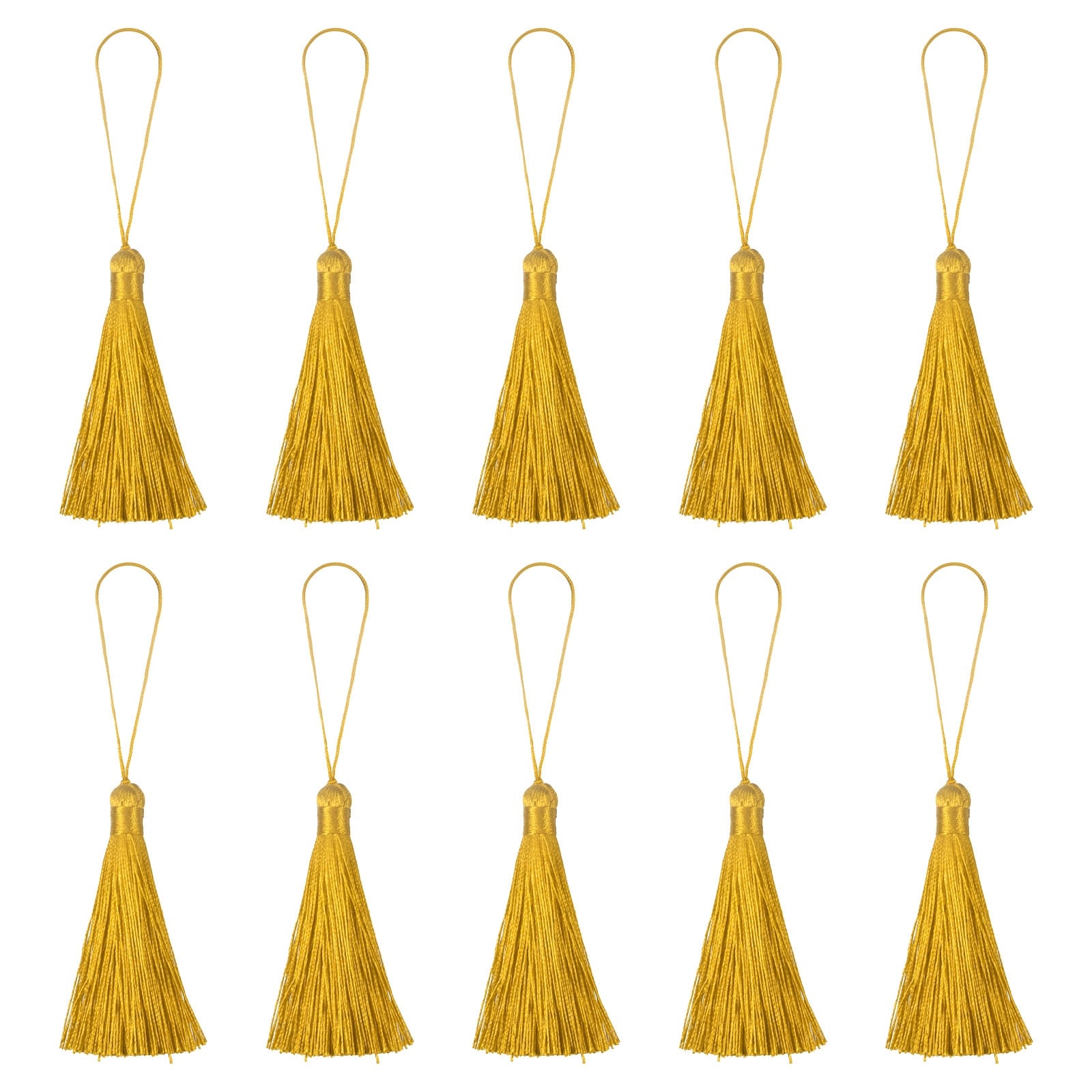 6.5 Silky Bookmark Tassels with Loop for DIY Craft Accessory, 20pcs Wheat