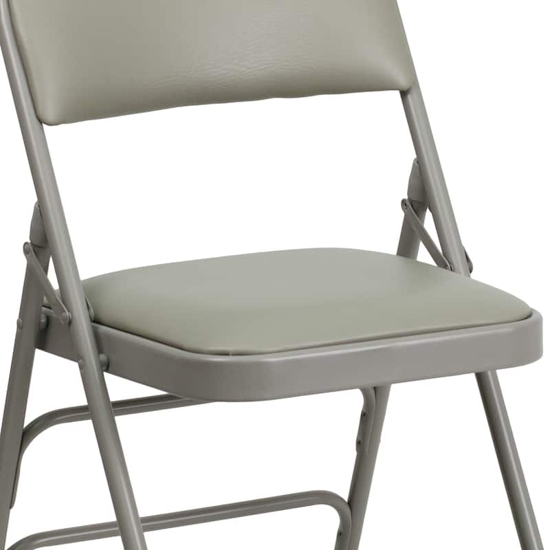 4 Pack Curved Triple Braced & Double Hinged Metal Folding Chair