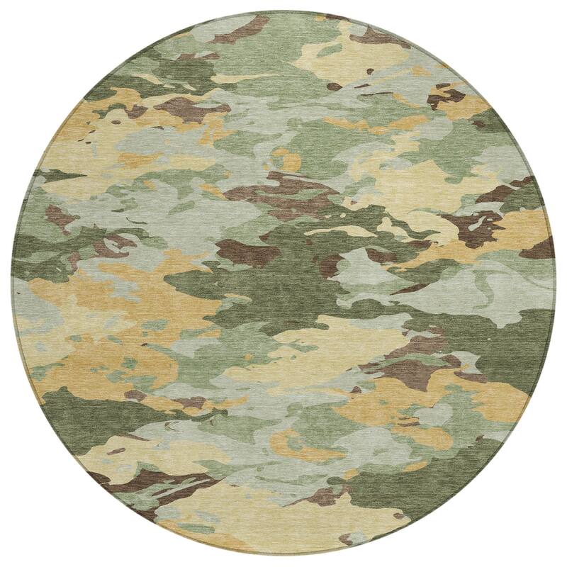 Machine Washable Indoor/ Outdoor Abstract Mexi Chantille Rug