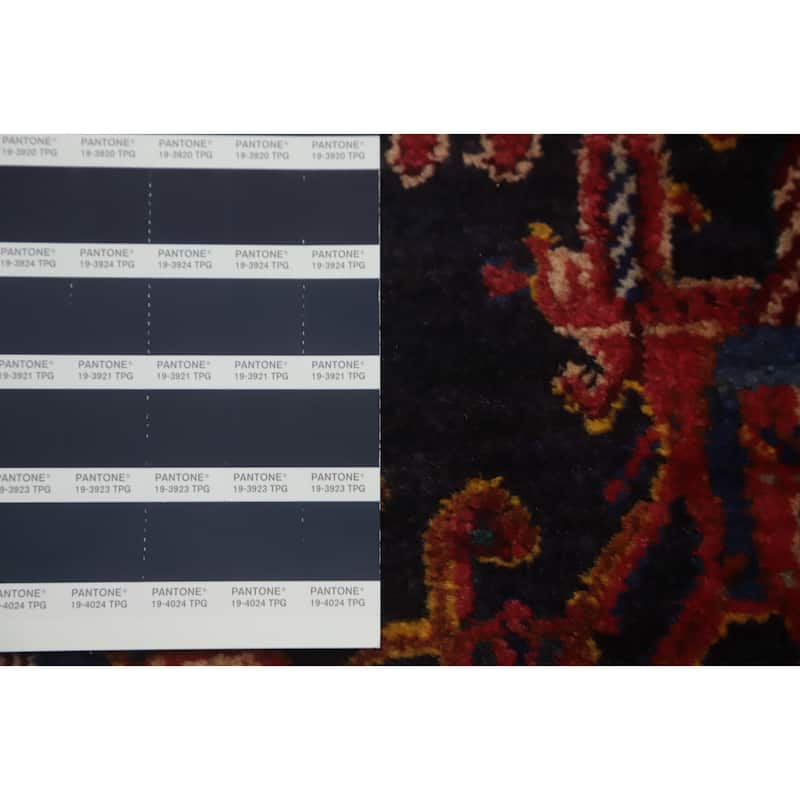 Hand Knotted Oriental 100% Wool Carpet Traditional All-Over Navy Blue & Blues Bidjar Area Rug - 13' 0'' X 10' 0''