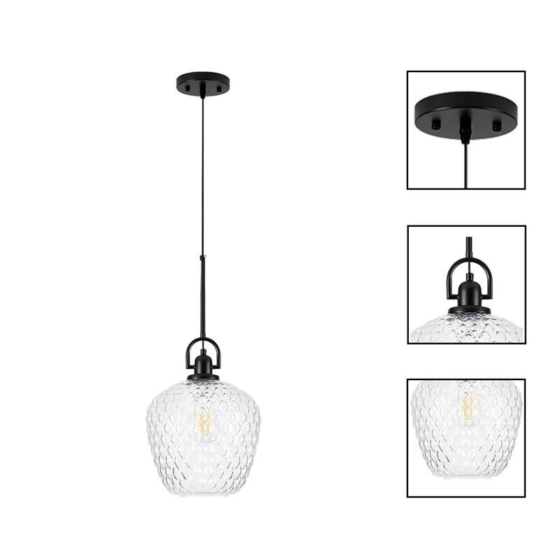 1 Light hanging light black , clear glass pendant lights glass, metal bedroom lights