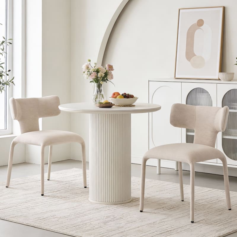 Modern Dining Chairs Set of 2, 18.9"Wx18.5"D Contemporary Fabric Side Chairs