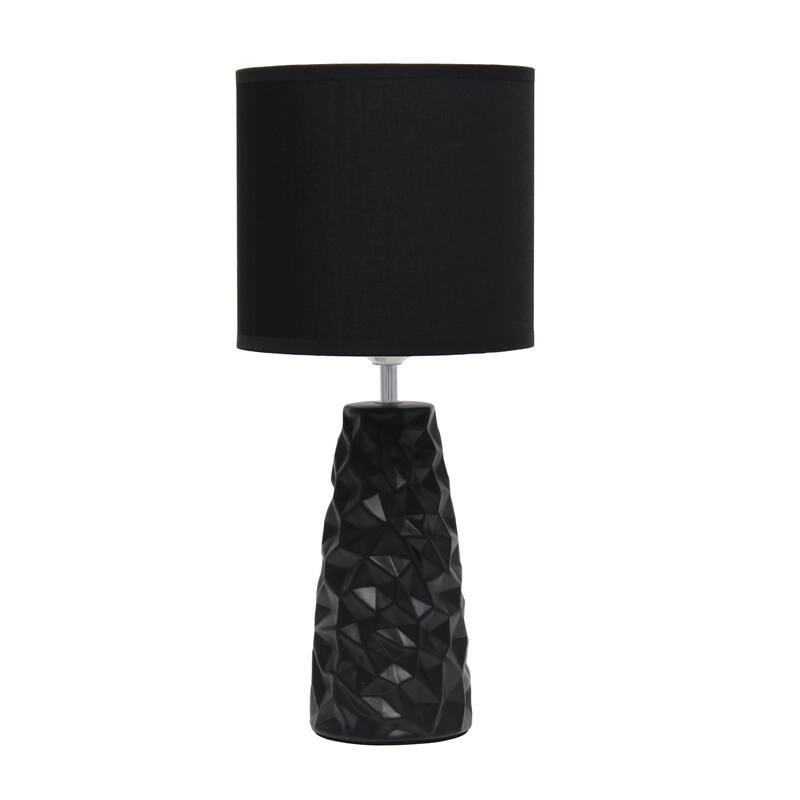17.5 in. Black Finish Table Lamp with Black Shade, Sturdy Table Lamp for Living Rooms and Bedrooms