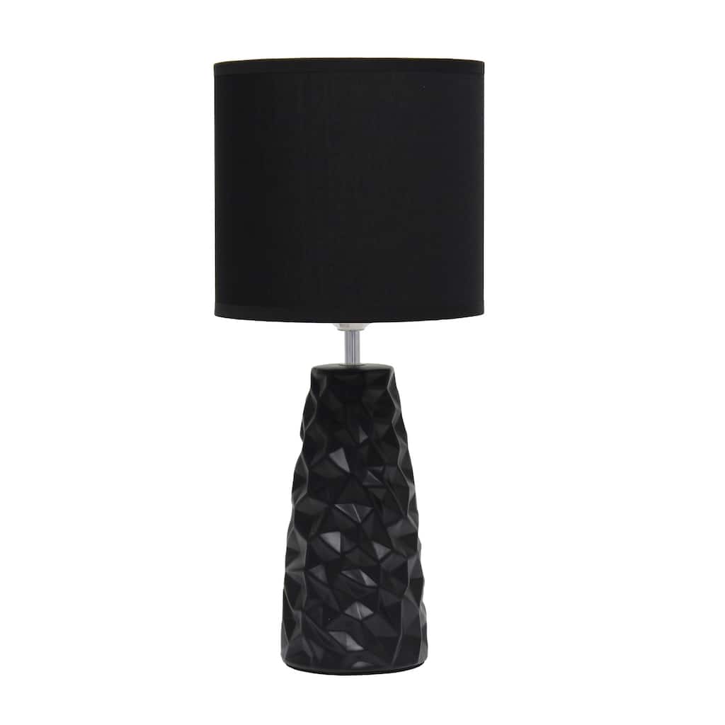 17.5 in. Black Finish Table Lamp with Black Shade, Sturdy Table Lamp for Living Rooms and Bedrooms