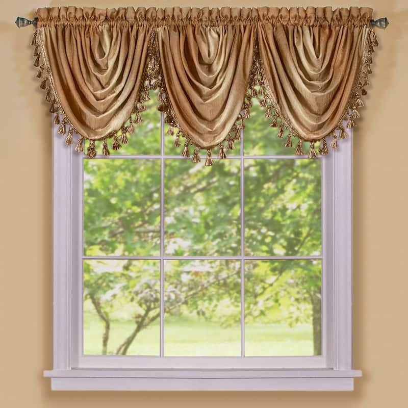 Achim Ombre Window Multicolored Curtain Waterfall Valance - 46x42