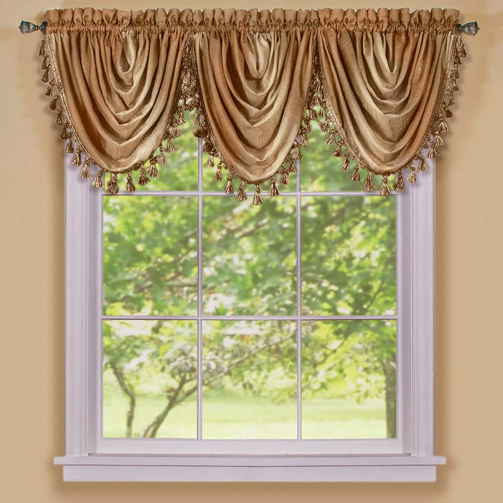 Achim Ombre Window Multicolored Curtain Waterfall Valance - 46x42