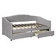 preview thumbnail 5 of 7, Elegant design Clean Silhouette Upholstered daybed Twin Size with Two Drawers and Wood Slat.