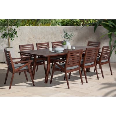 Vaughn 9 Piece Sunbrella Outdoor Patio Dining Set