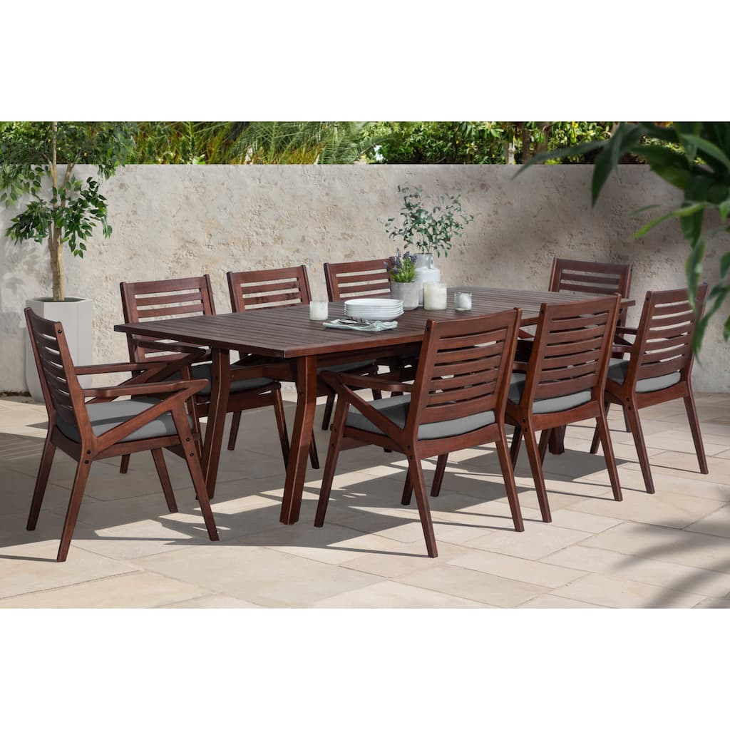 Vaughn 9 Piece Sunbrella Outdoor Patio Dining Set