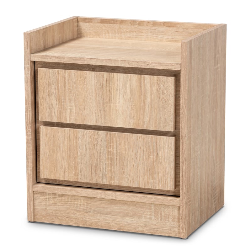 Hale Modern and Contemporary Wood 1-Door Nightstand - Oak