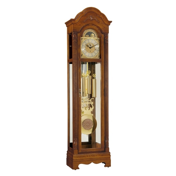 Ridgeway Kingsley Traditional, Elegant, Antique Design, Grandfather Style Chiming Floor Clock with Pendulum and Movements. Opens flyout.
