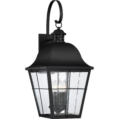 Mystic Black Four Light Outdoor Wall Lantern from the Millhouse Collection