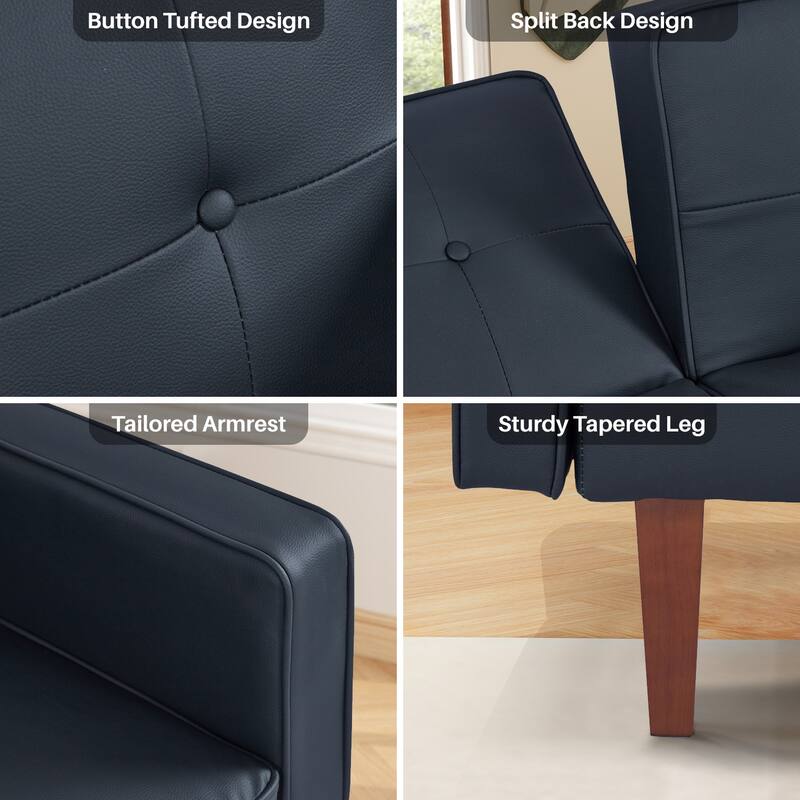 Futon Sofa Bed, Convertible Futon Couch Bed, Loveseat Sleeper Sofa, Daybed for Living Room, Apartment, Office