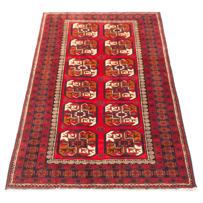 ECARPETGALLERY Hand-knotted Teimani Red Wool Rug - 3'8 x 7'0