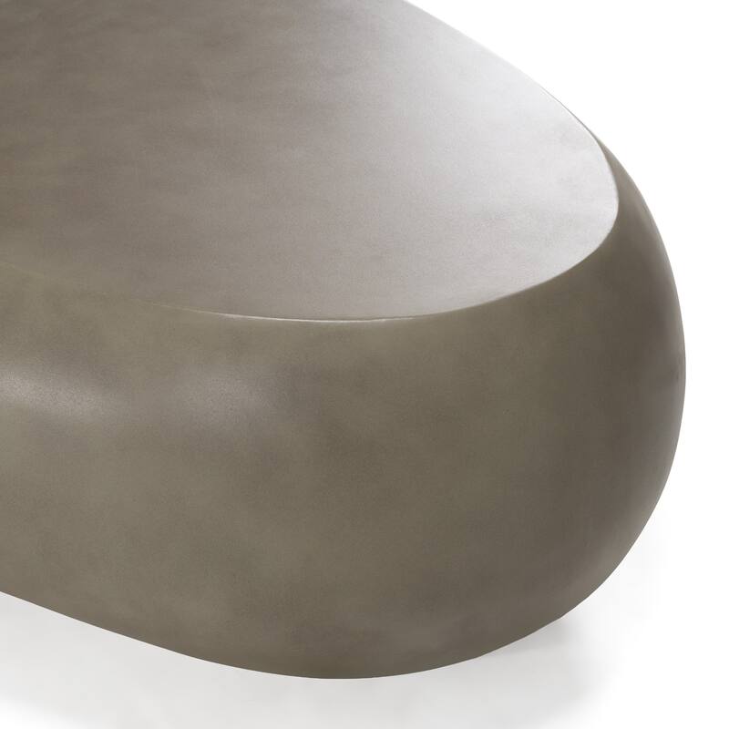 Denny Modern Grey Concrete Large Oval Coffee Table