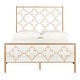 preview thumbnail 2 of 4, SAFAVIEH Bedding Morris Lattice Metal Queen size bed - Antique Gold