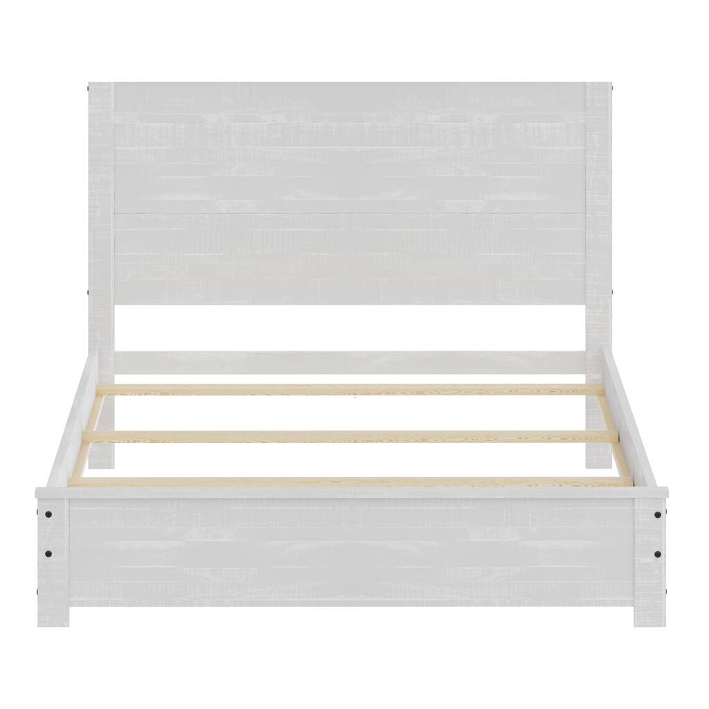Solid Wood Bed, Modern Rustic Wooden Queen Size Bed Frame Box Spring Needed