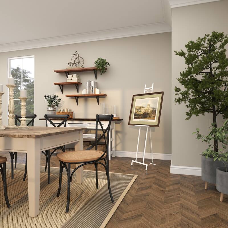 White Metal Tall Adjustable 3 Tier Display Easel with Chain Support