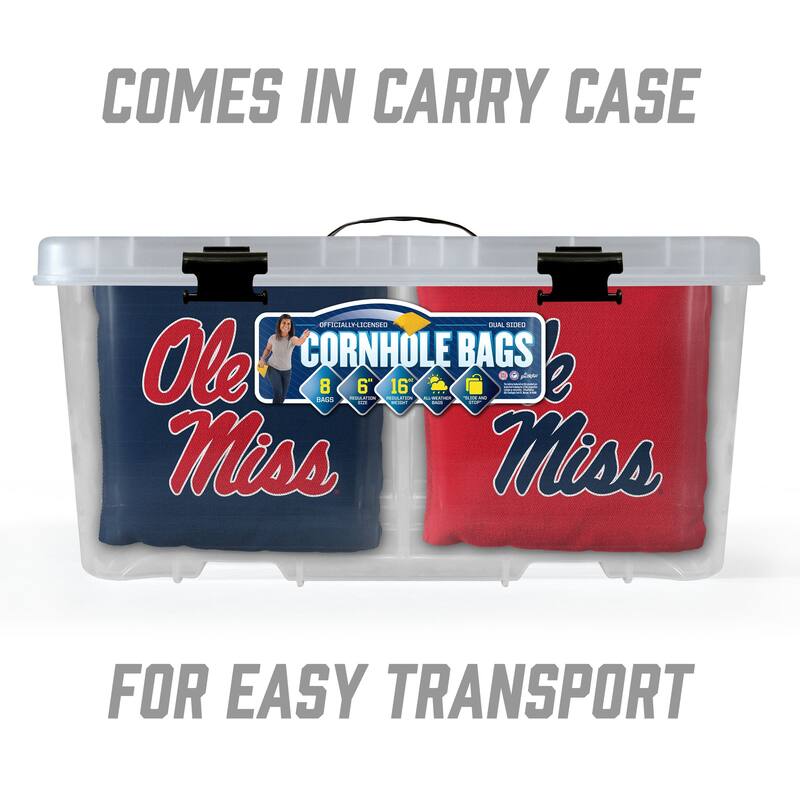 Mississippi Rebels NCAA Dual Sided Pro Stop & Slide Cornhole Bags